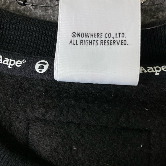 AAPE BY A BATHING APE Black Printed Men’s Crewneck Sweatshirt Men’s Size Small - Picture 5 of 16